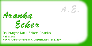 aranka ecker business card